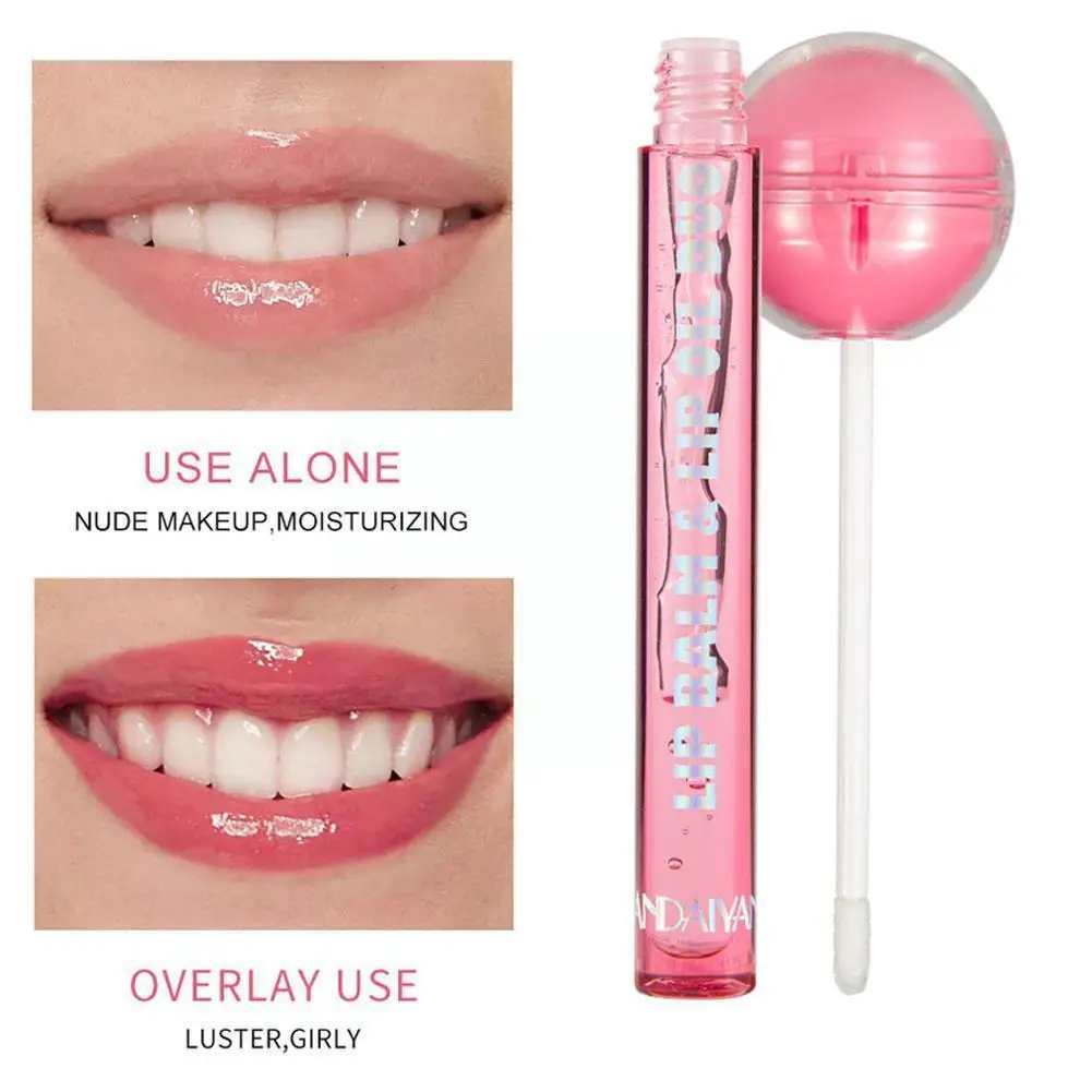 

New Lollipop Color Changing Lip Balm Dual Use Lipstick Cosmetics Reduce Moisturizing Makeup Oil Girls Lip Lip Wrinkles Glos U3H8