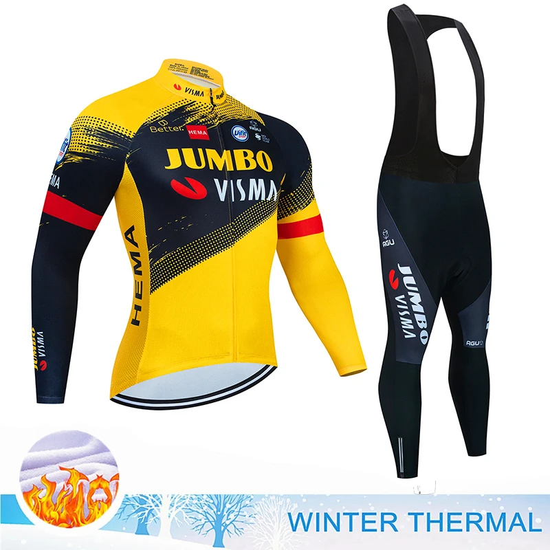 

Cycling Clothing Man Men's Bike Jumbo Visma Winter Jersey Set Complete 2022 Bib Suit Costume Mtb Male Mountain Uniform Tricuta