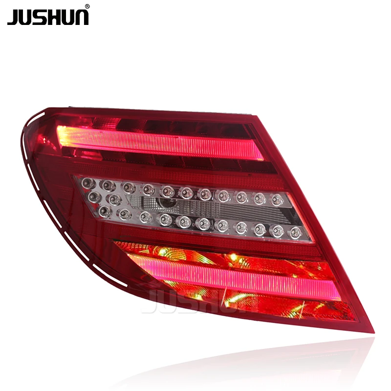 Фото Светодиодные задние фонари JUSHUN для Mercedes-Benz C-класса W204 (2011-2014), обновленные задние фонари, автомобильные аксессуары №3