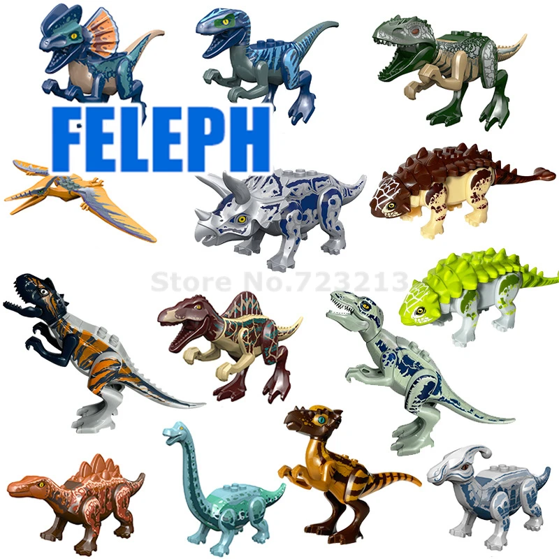 Feleph бриллиантовый динозавр кирпичи тираннозавр Птерозавр велоцираптор модель