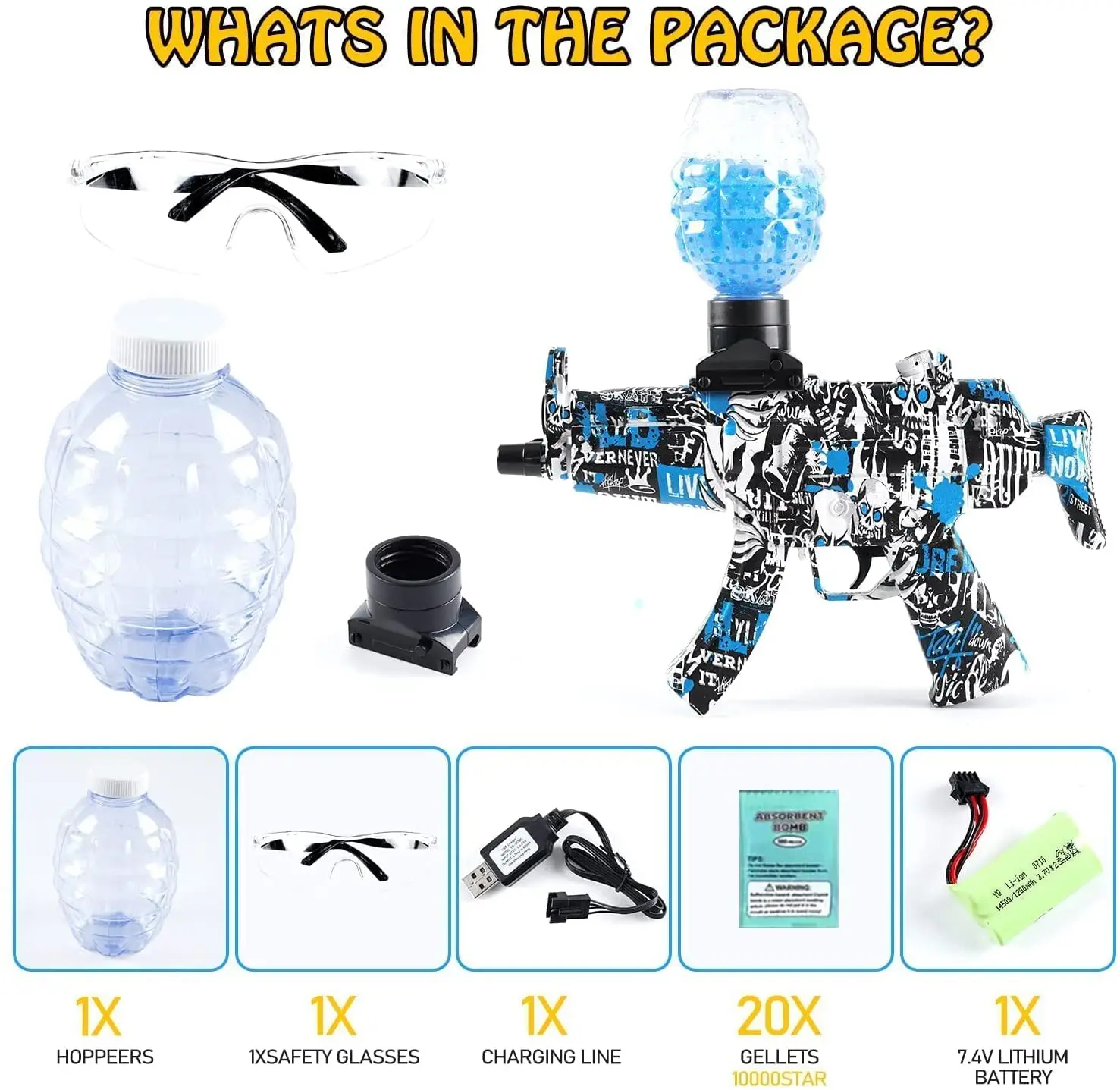 

Water Gel Beads Bullet Blaster Gun Bullet Water Bomb Bb Gun Bead Toy Electric Gun Gel Ball 2022 M416 P90 Akm47 AWM M249 Pistol