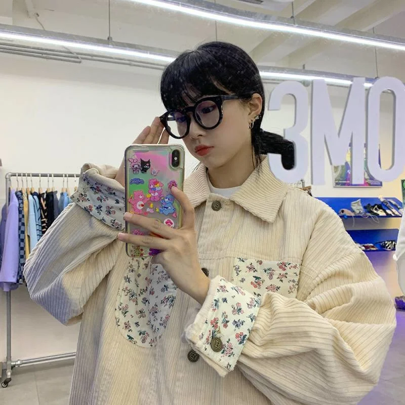 

Bubble shirt women's thin Corduroy Jacket Women's 2022 new early spring and autumn female student Korean loose