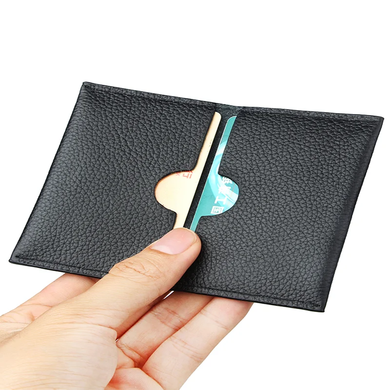 2023 New Card Holder Ultra-thin Compact Card Case Men's Leather Thin Card Holder Card Holder Ladies Card Bag