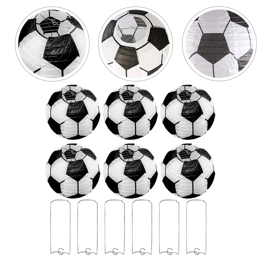 

6 Pcs China Soccer -shape Lantern Party Decoration Outdoor Lanterns Sports-themed Japanese Folding Paper Creative DIY