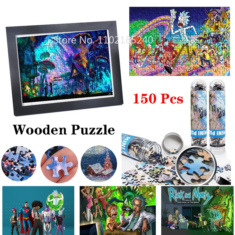 

Drama TV Series Cartoon Anime 150Pcs DIY Mini Wooden Puzzle Model Assembled Jigsaw Puzzle Educational Toys for Kids Fans Gifts
