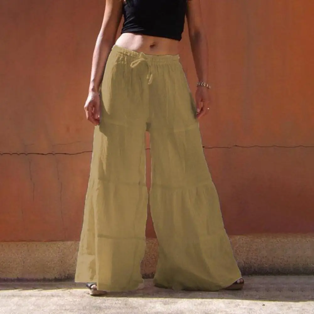 

Casual Trousers Temperament Bow Wide Leg Trousers Loose-fitting Summer Women Trousers for Travel