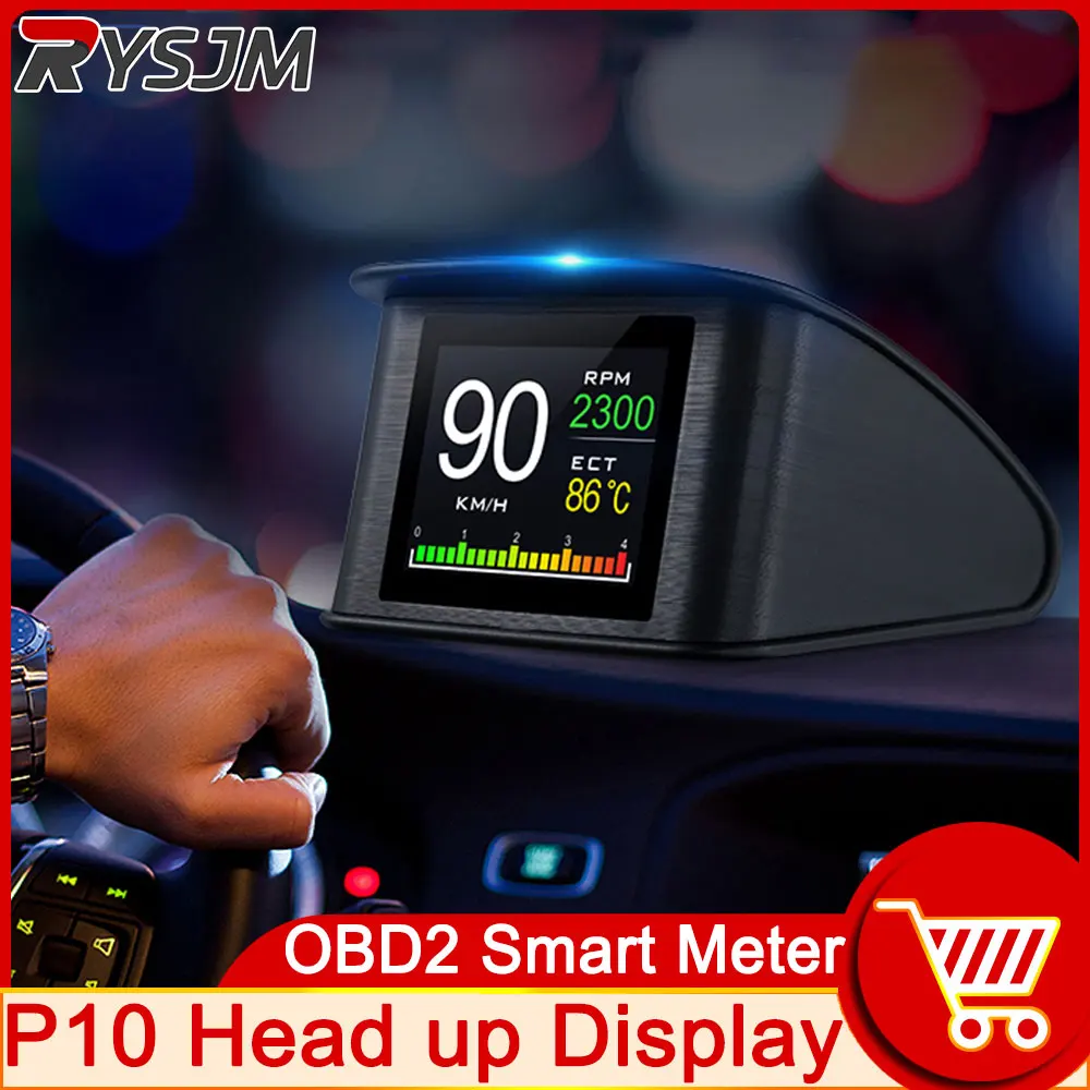 HD P10 HUD Универсальный Спидометр OBD умный цифровой дисплей с головкой и сигналом о превышении скорости, код неисправности двигателя, автомобильный навигатор, автомобиль безопасно