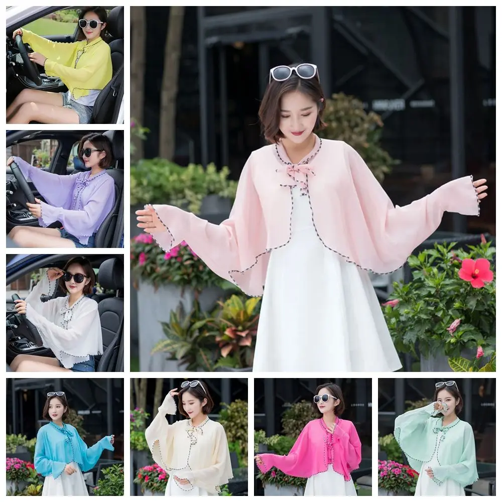

Beach Riding Outdoor Chiffon Cloak Sleeve Sunscreen Arm Shade Women Shawl