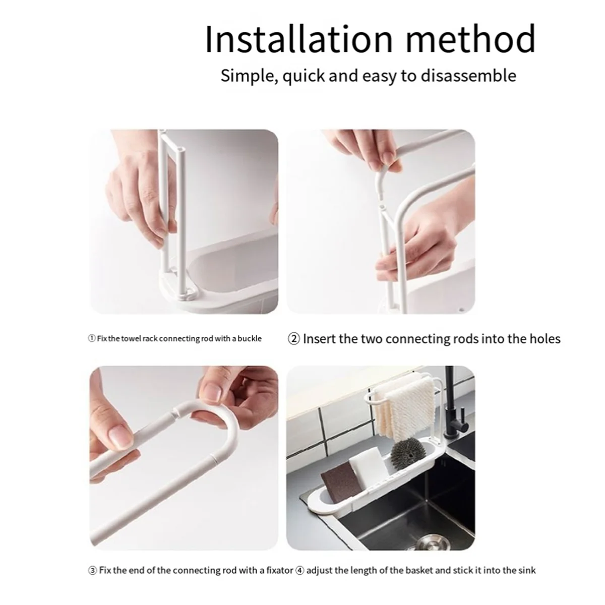 Телескопическая стойка стеллаж для слива хранения раковины полотенец из мыльной