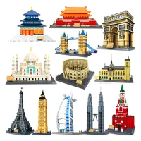 world architecture building blocks eiffel tower bricks colosseum brandenburg gate kits toys model for children gifts