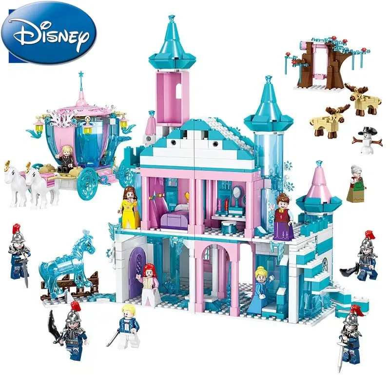 

Конструктор «сделай сам» Disney, модель Kawai, подарок на Хэллоуин, Замок принцессы Эльзы, замороженная детская игрушка