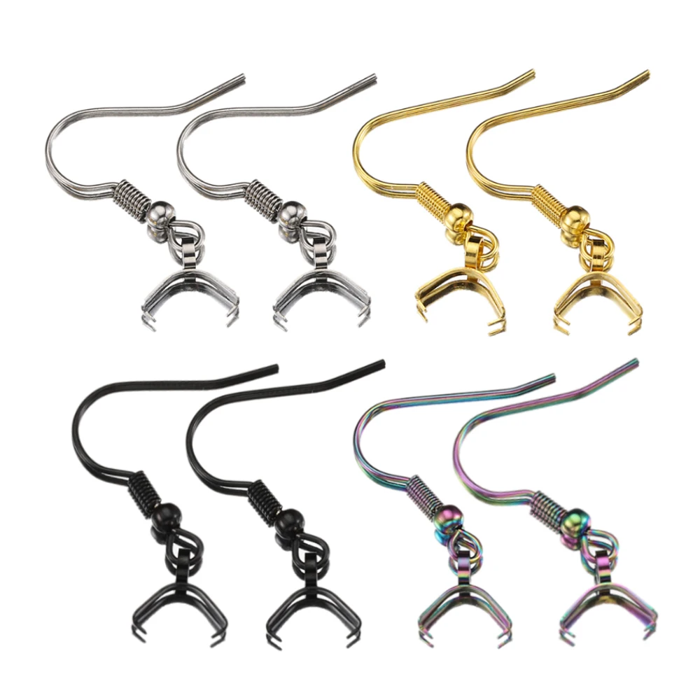 

20pcs Stainless Steel Earrings Hypoallergenic Earwire Clasp with Pendant Bail Clip Dangle Earring Hooks for DIY Jewelry Making