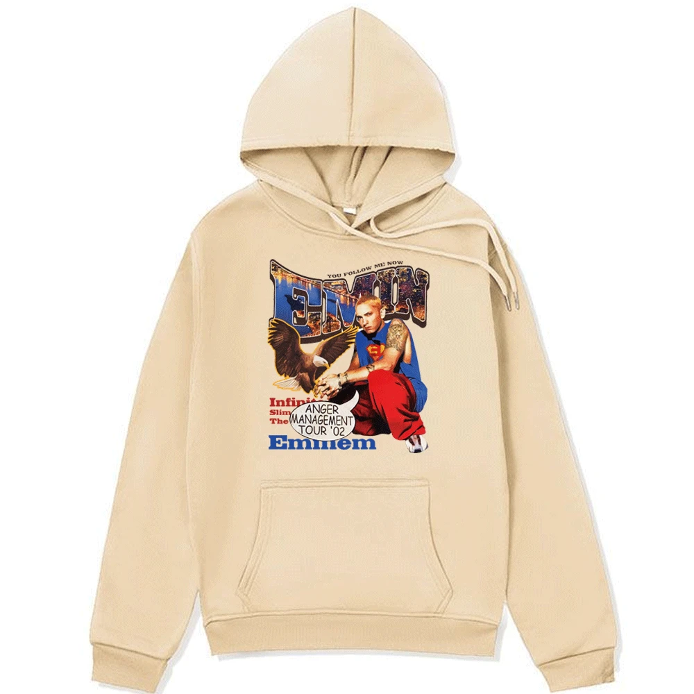 Rapper Eminem Anger Management Tour Hoodies Men Women Vintage Fashion Graphic Sweatshirt Autumn and Winter Pullover Hoodie Coat images - 6