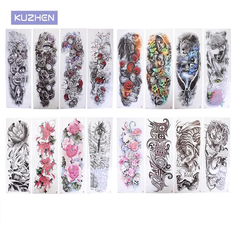 

Transferable Tattoos Stickers On The Body Art Temporary Tattoo Sleeve Designs Full Arm Waterproof Tattoos For Cool Men Women