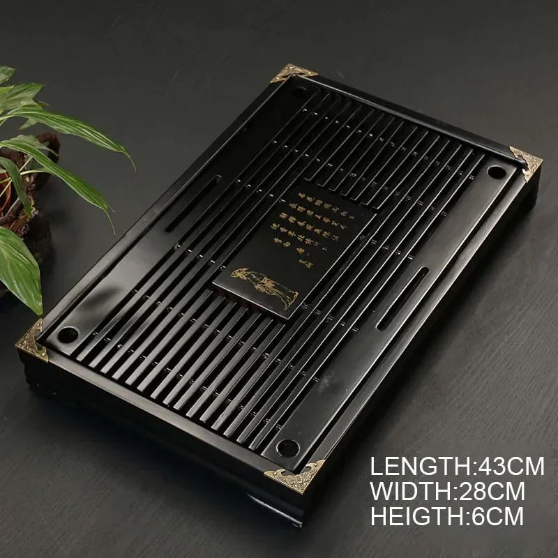 

Chinese Solid Wooden Tea Tray Teaware Kung Fu Tea Set Carving Table Drawer Type Storage Drainage Tea Board Vintage Home Decor