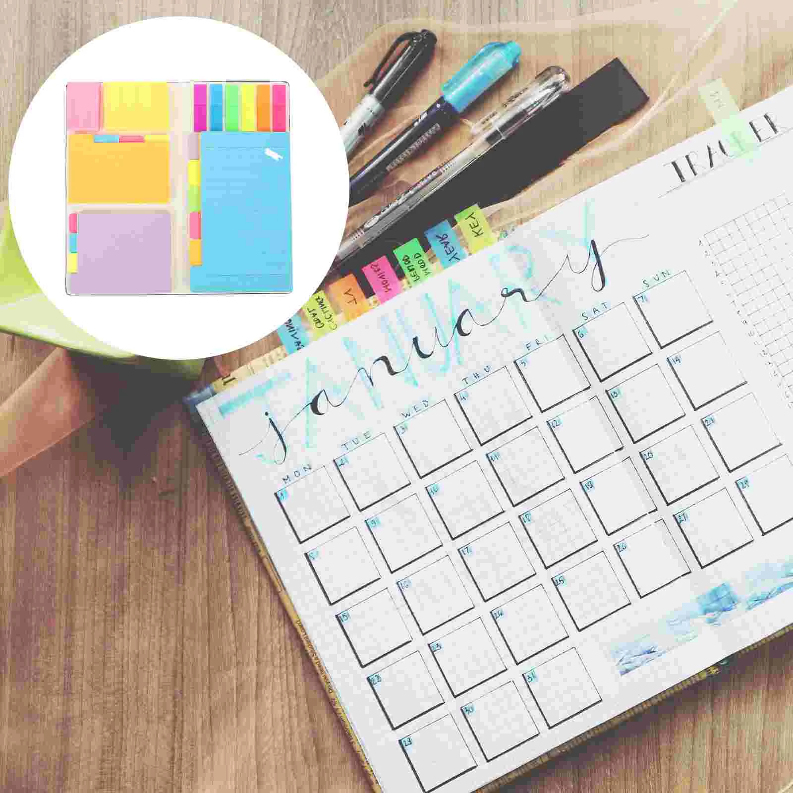 

Memo Pad Notebook Sticker Stickers Tabs Divider Portable Pocket Mini Note Set Pads Planner Tape Students Self Schedule Notes