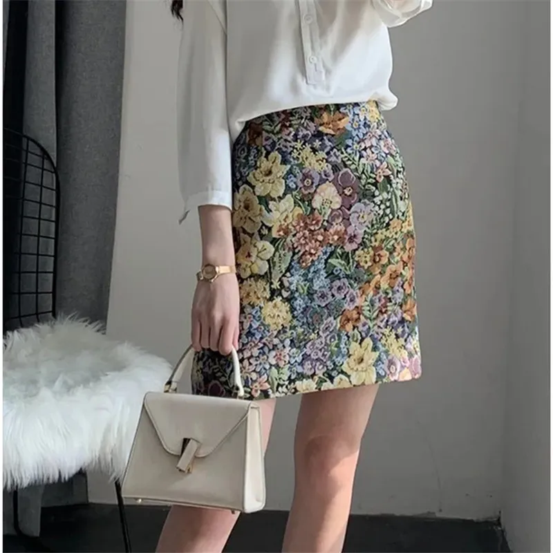 

Skirts Womens Spring Summer Fashion Vintage High Waist Printed Skirts Short A-line Skirt Ladie Jupe Femme Faldas Mujer Moda 2022