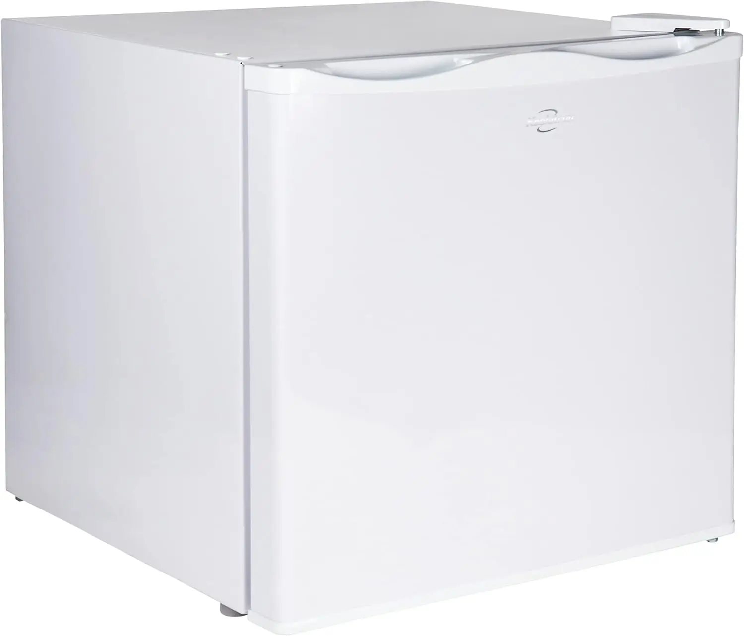 

Upright Freezer 1.2 cu ft (34L) White, Manual Defrost, Space-Saving Flat Back, Reversible Door, Wire Shelf, for Apartment, Condo