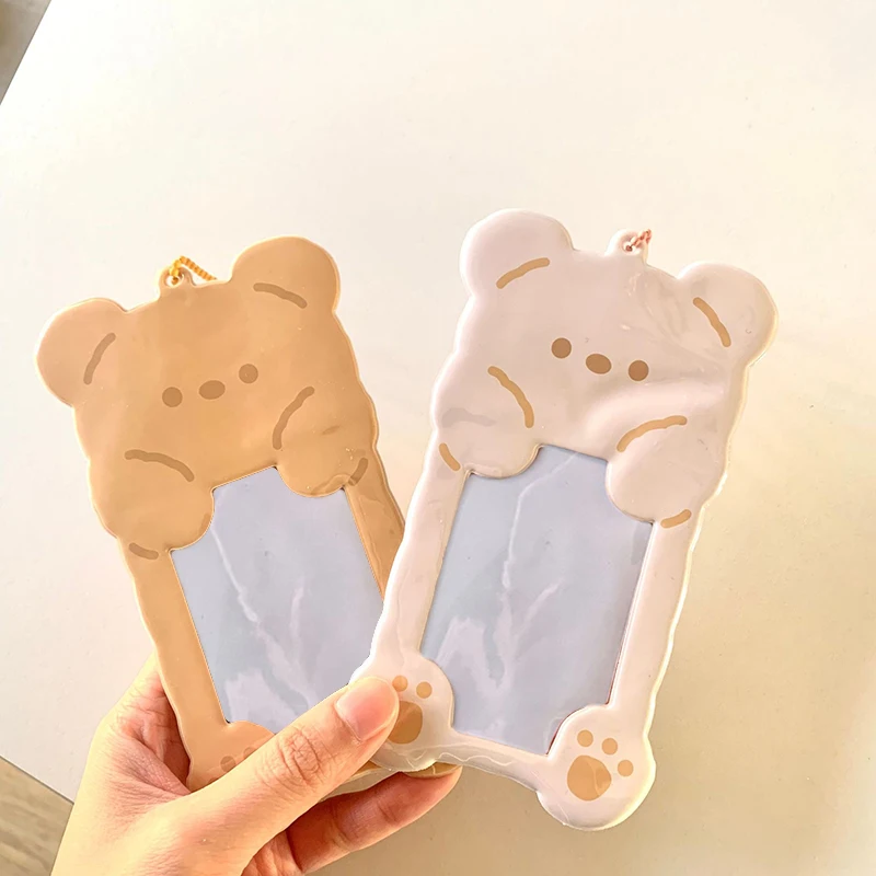 

Cute Animal Shaped Photocard Holder Cartoon Kpop Idol Card Holder Portable Credit ID Bank Card Bus Card Protective Case Keychain