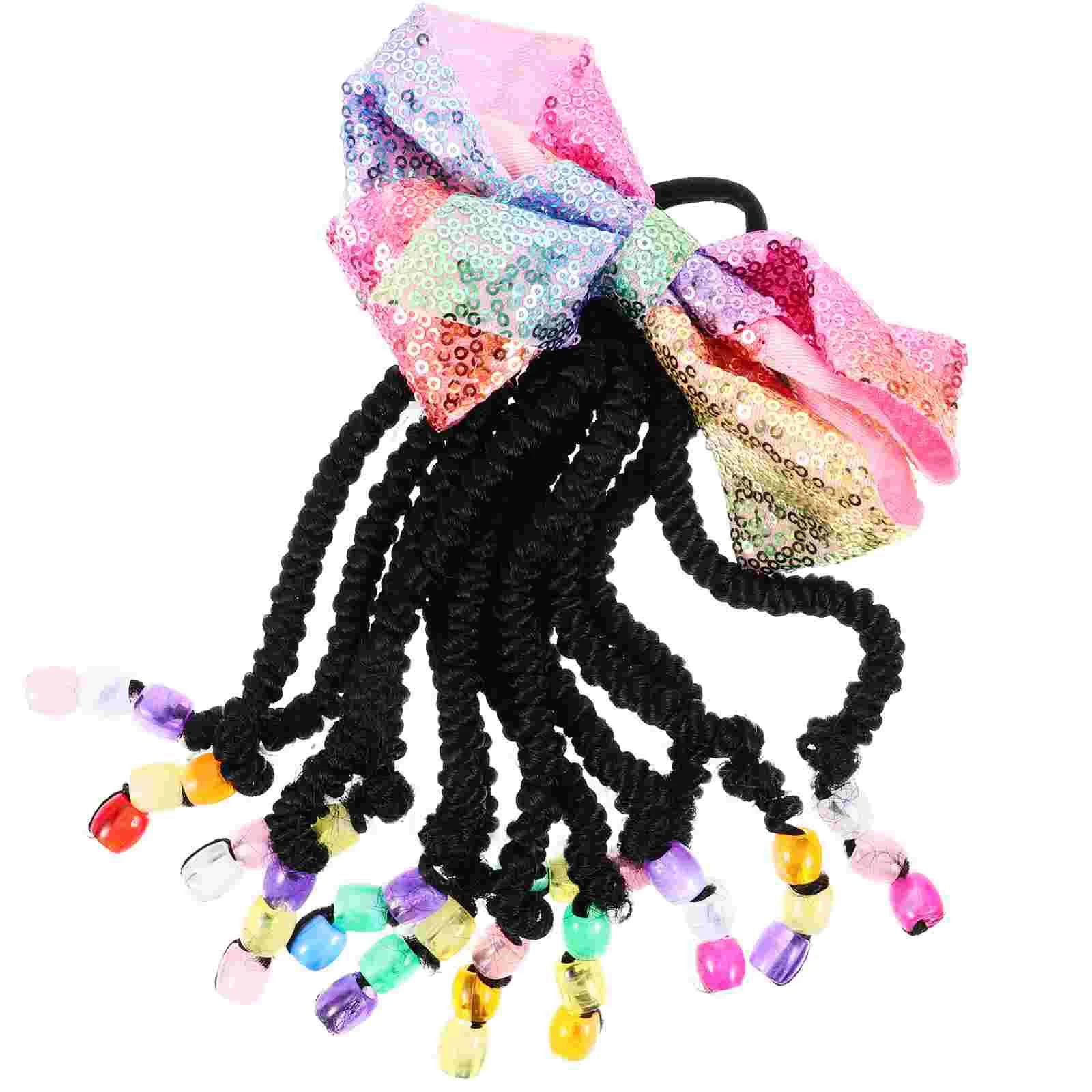 

Braided Ponytail Wig Bow Braid Wig Ponytail Beading Braided Ponytail Hair Extension Braided Wig DIY Ponytail Holder
