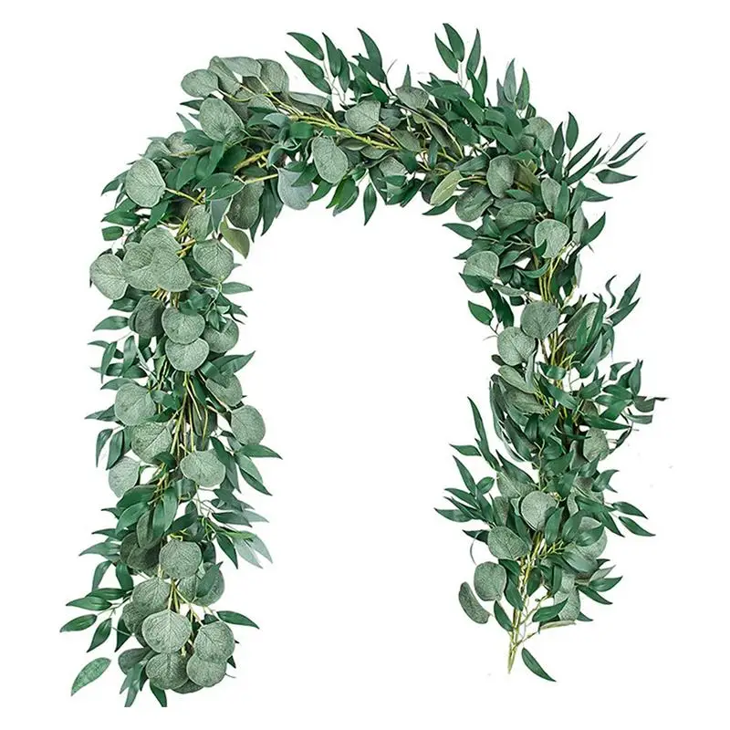 

Artificial Eucalyptus Garland Wedding Backdrop Arch Wall Supplies Hanging Green Rattan Fake Plants Home Room Garden Decorations