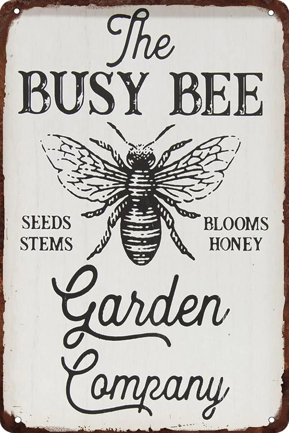 ICRAEZY The Busy Bee Garden Blooms Honey Металлическая жестяная вывеска Винтажная ретро-вывеска