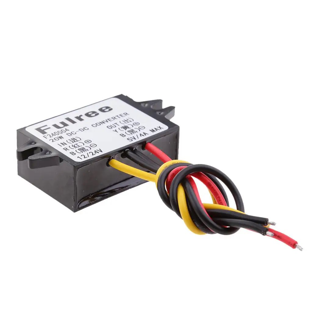 

12V 24V to 5V 4A 20W DC Converter Regulator Car Supply