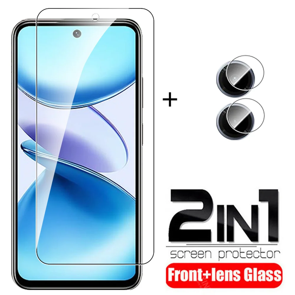 Чехол из закаленного стекла 2 в 1 для Infinix Smart 9 защитная пленка экрана InfinixSmart9 Smart9