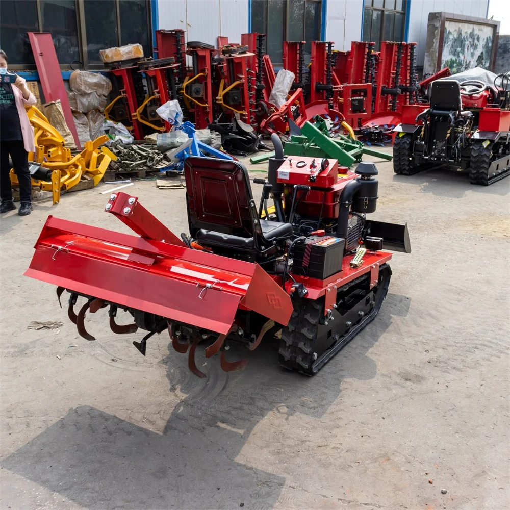 Садовый сельскохозяйственный роторный культиватор Гусеничный Силовой