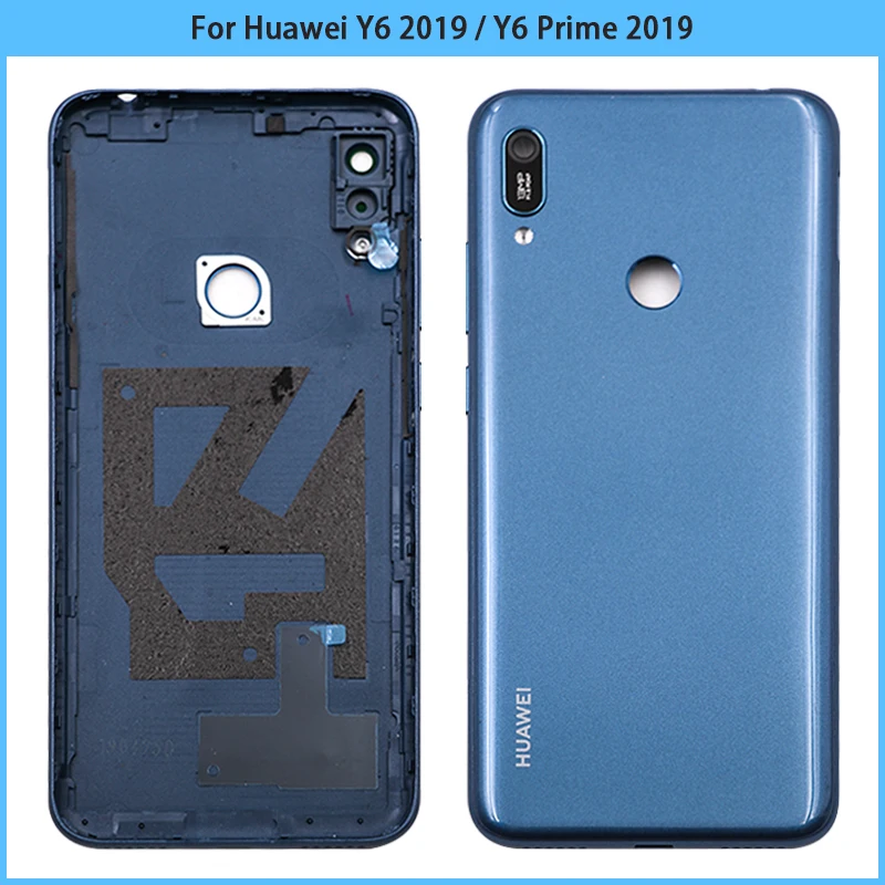 Задняя крышка аккумулятора для Huawei Y6 2019 задняя Prime корпус с кнопками объектива