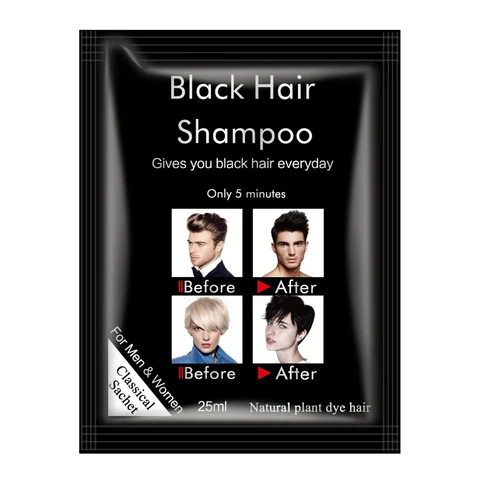Шампунь для волос Dexe Fast Black, 25 мл X 10 шт., всего 5 минут, белый, становится ярче, гладкое и серое, удаление красоты, безопасное для здоровья