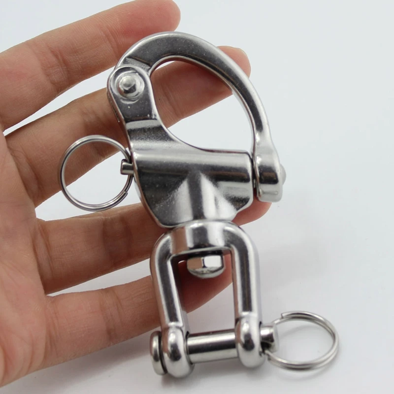 

70/87/128mm Stainless Steel Mini Fixed Snap Shackle Quick Release Fixed Shackles Marine Boat Rigging Hardware