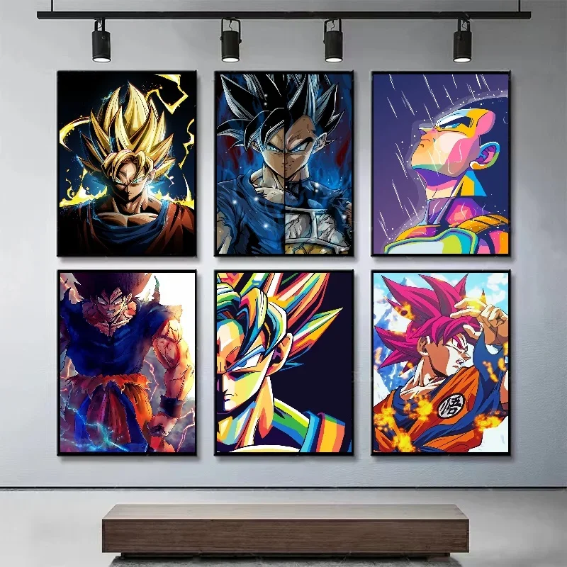 Японский окружающий аниме Dragon Ball постер с принтом Super Saiyan Vegeta Kakarot настенная