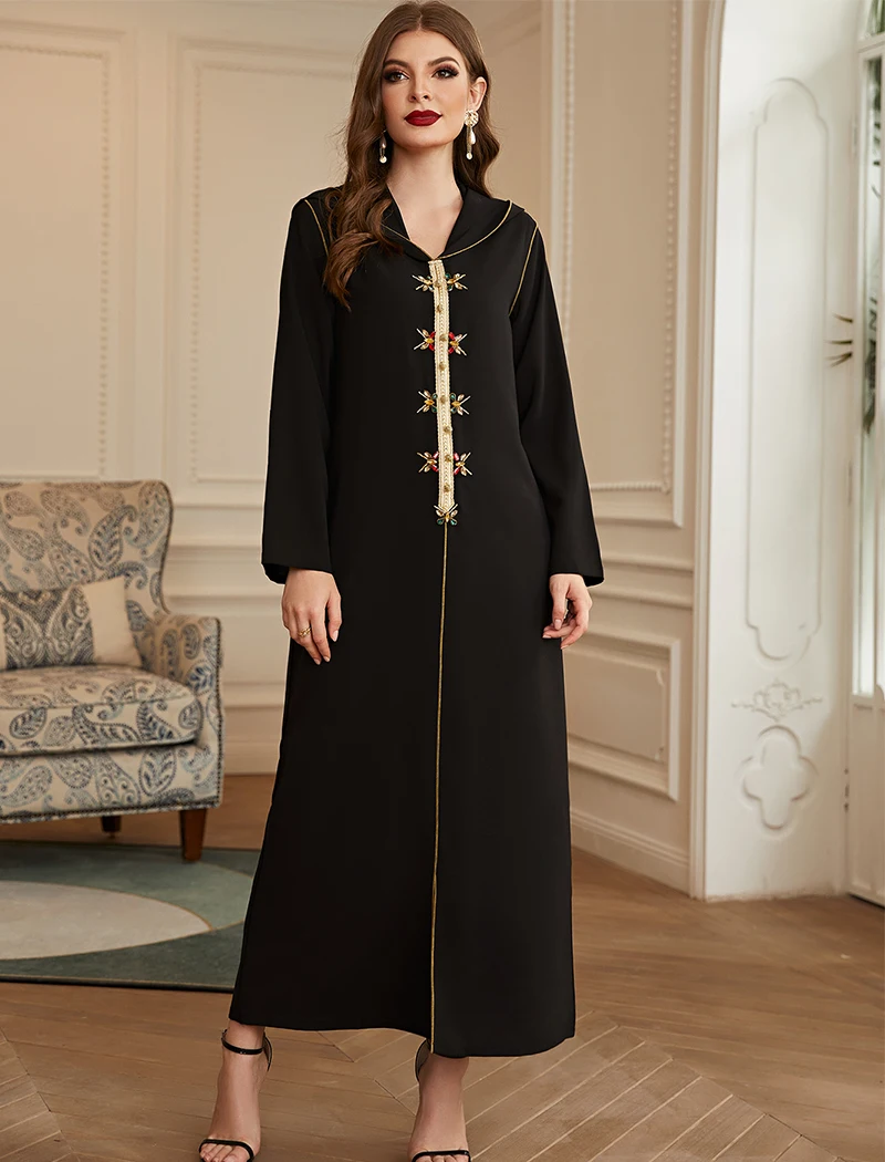 Eid Mubarak кафтан платье мусульманская Мода Abayas для женщин Дубай Abaya Турция Caftan ислам одежда Вечерние платья Djellaba Femme