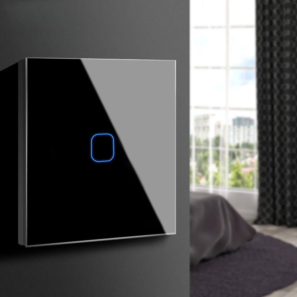

Touch Screen Wall Light Switch AC220V EU 1 Gang 1 Way Touch Sensor Switch Glass Panel Module For LED Lamp 220-240V EU UK