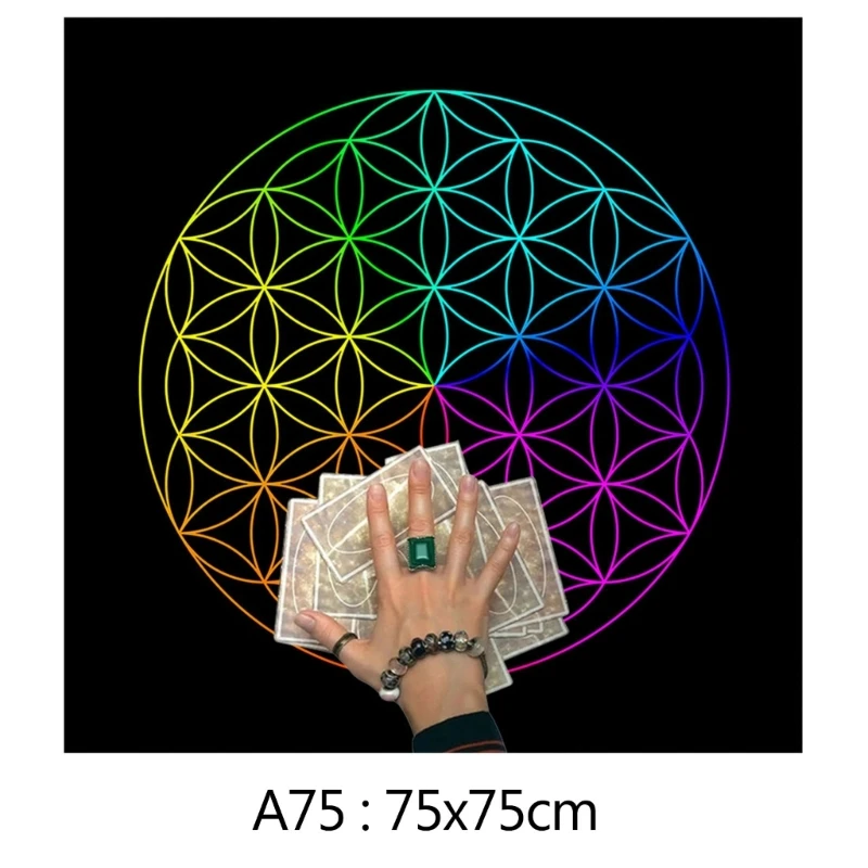 

60x60cm Tarot Card Tablecloth Flannel Geometric Figure Divination Altar Card Pad High Quality