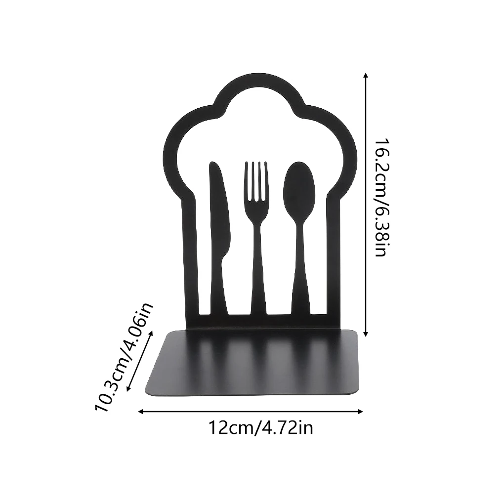 

2Pcs Cutlery Bookend Spoon Fork-shaped Anti-Skid Storage Shelf Decorative Magazine Books Organizer Office Desktop Room