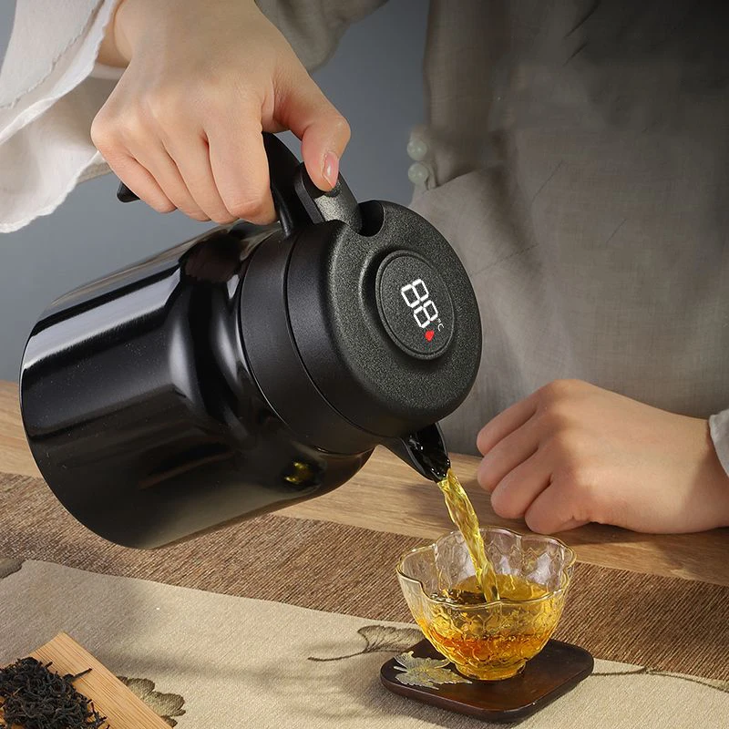

316 Stainless Steel Thermos Insulation Braising Teapot Large Capacity Hot Water Bottle Separating Coffee Smart LED Vacuum Flask