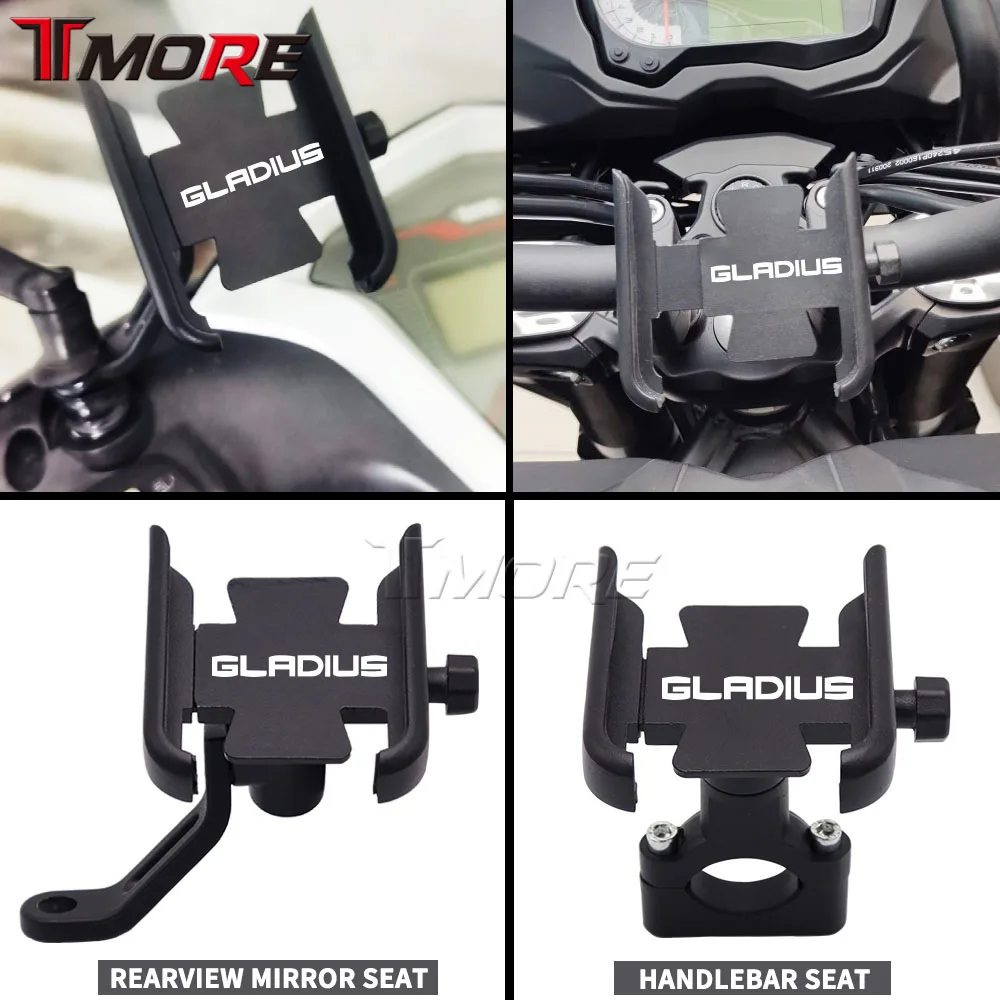 

For Suzuki Gladius GLADIUS Motorcycle Accessories Handlebar Rearview Mobile Phone Holder GPS Stand Bracket