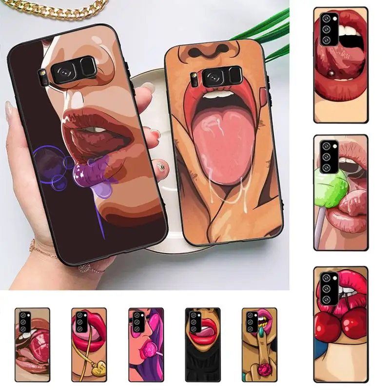 

Sexy Lady Red Lips Hot Girl Phone Case For Samsung Galaxy Note 10Pro 20ultra cover for note 20 note10lite M30S