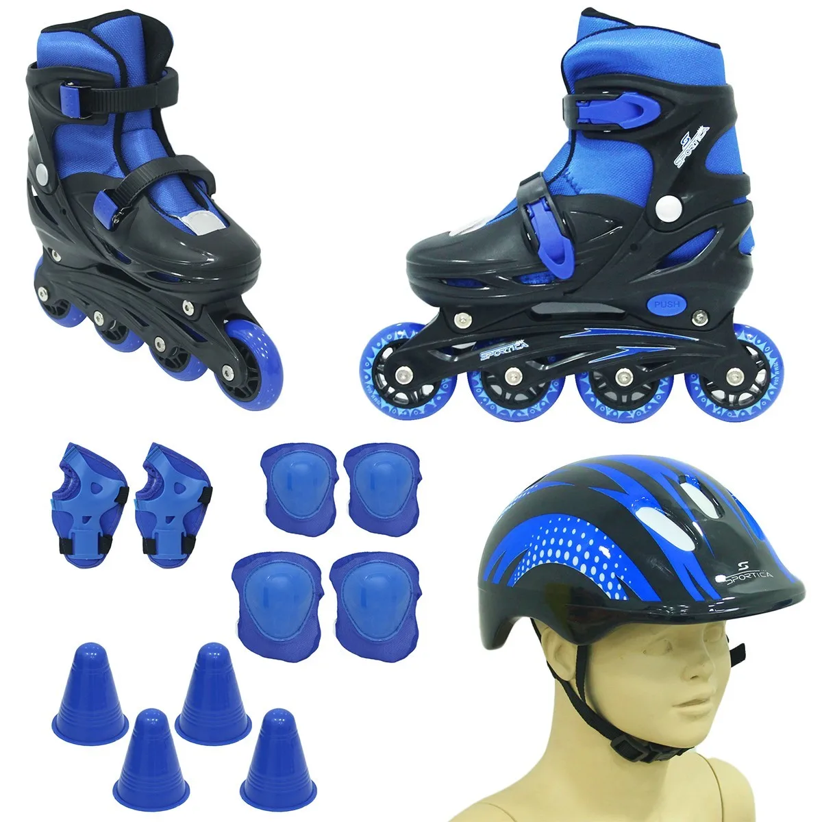 

Регулируемая Яркая сумка синего цвета (31-34)