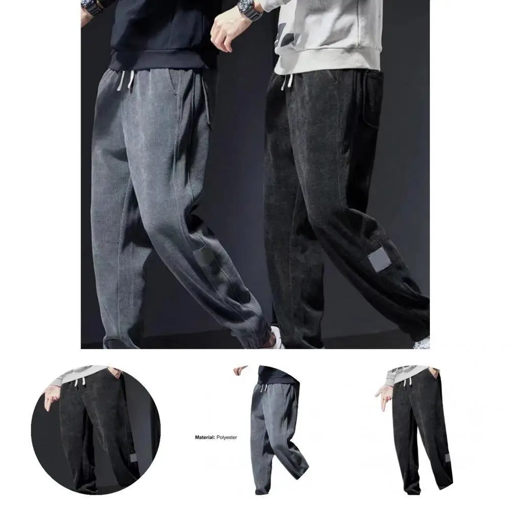 

Men Trousers Loose Spring Autumn Comfy Pure Color Ankle Tied Trousers Trousers for Jogging