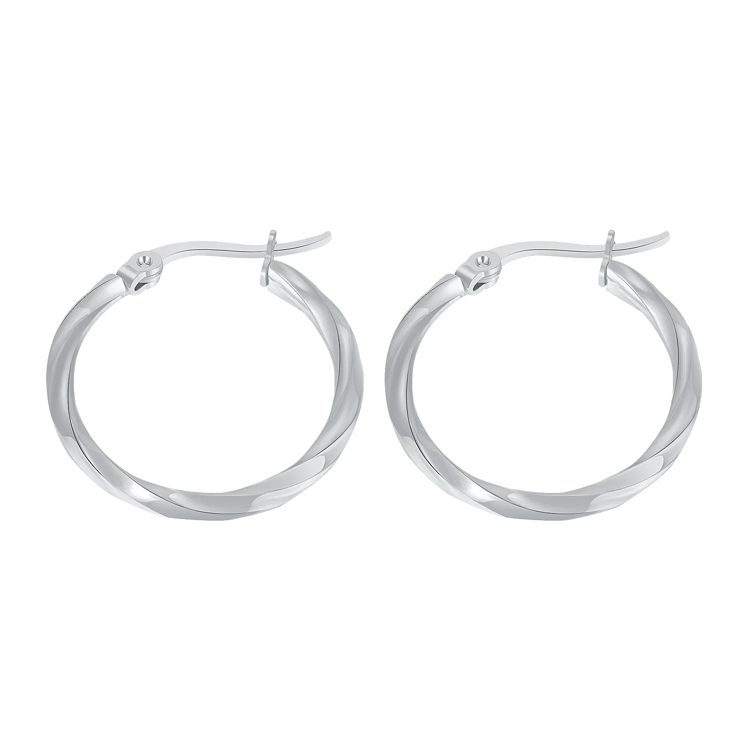 

Simple Fashion Twisted 316L Titanium Steel Earrings Geometric Twist Two Color For Women Jewelry Gift