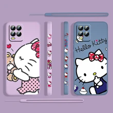 Anime Hello Kitty For OPPO Realme 50i 50A 9i 8i 8 6 Pro Find X3 Lite NEO GT Master A9 A5 Liquid Left Rope Phone Case Capa Cover