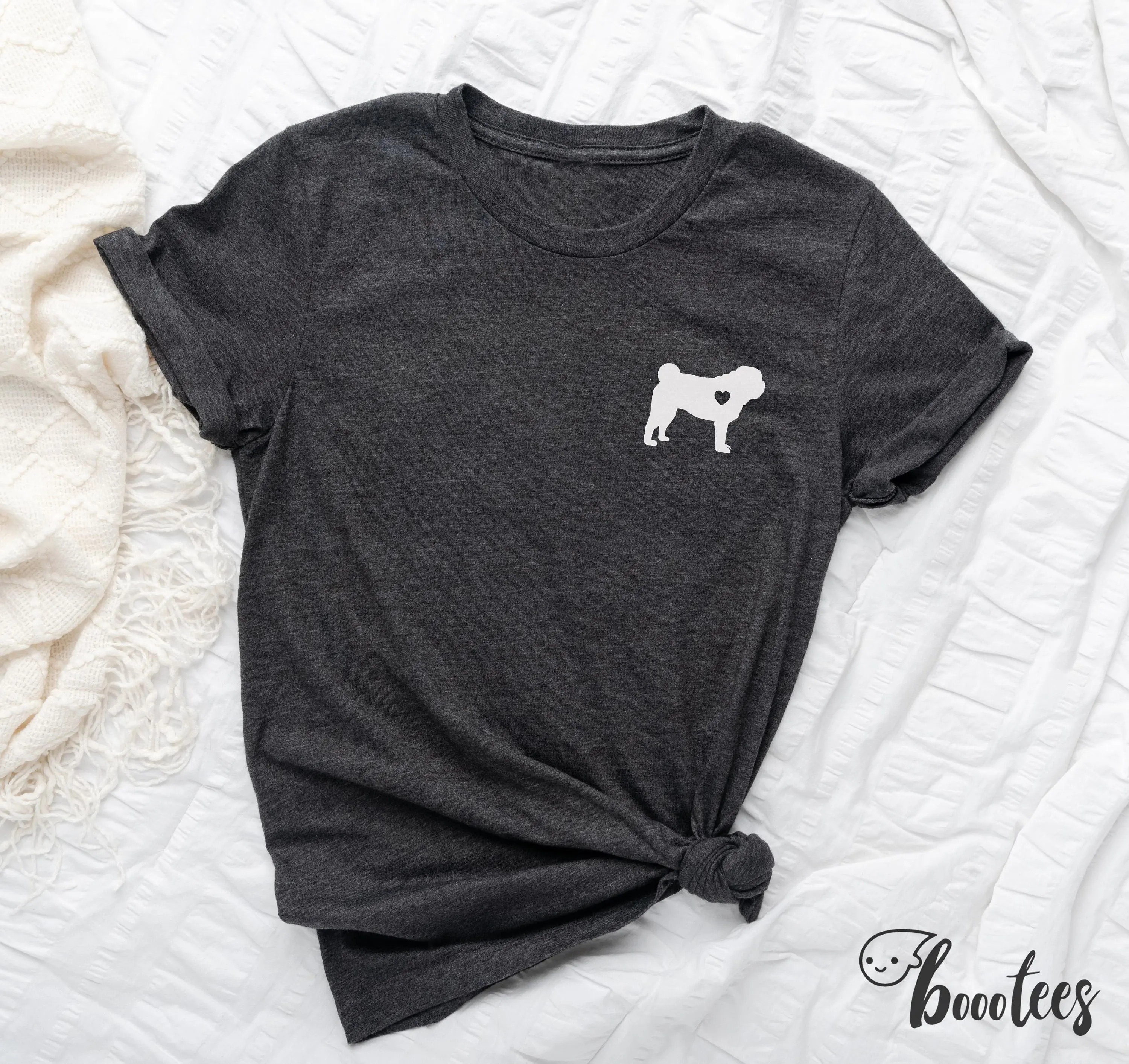 Футболка с изображением мопса карман для собак S дамы дети него ее мамы подарок