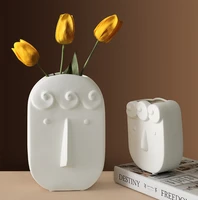 nordic creative face vase ceramic decoration living room flower arrangement simple art decoration dried flower light luxury deco