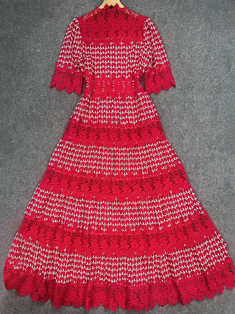 VGH винтажное платье с принтом женское воротником-стойкой коротким рукавом и