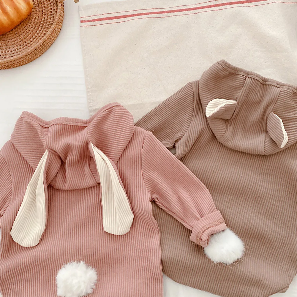 Детские комбинезоны для мальчиков однотонные хлопковые с капюшоном на весну и