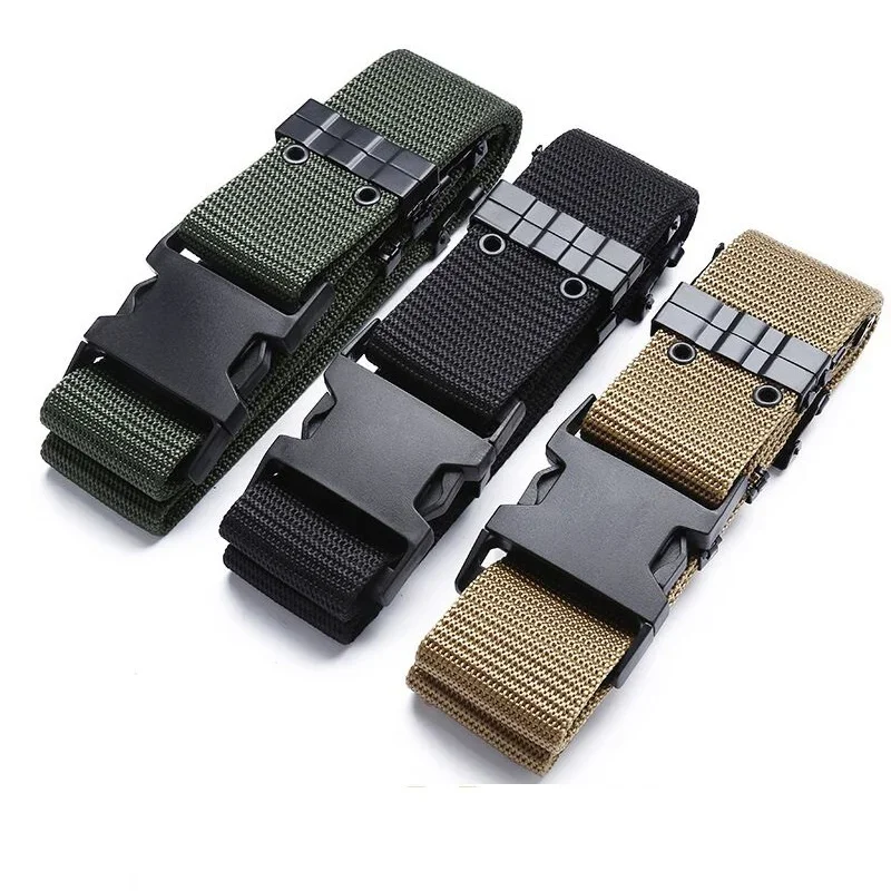 

New Tactical Belts Military Nylon Automatic Buckle Adjustable Belt Army Outdoor Duty Hunting Training Belt Waist Support 125CM