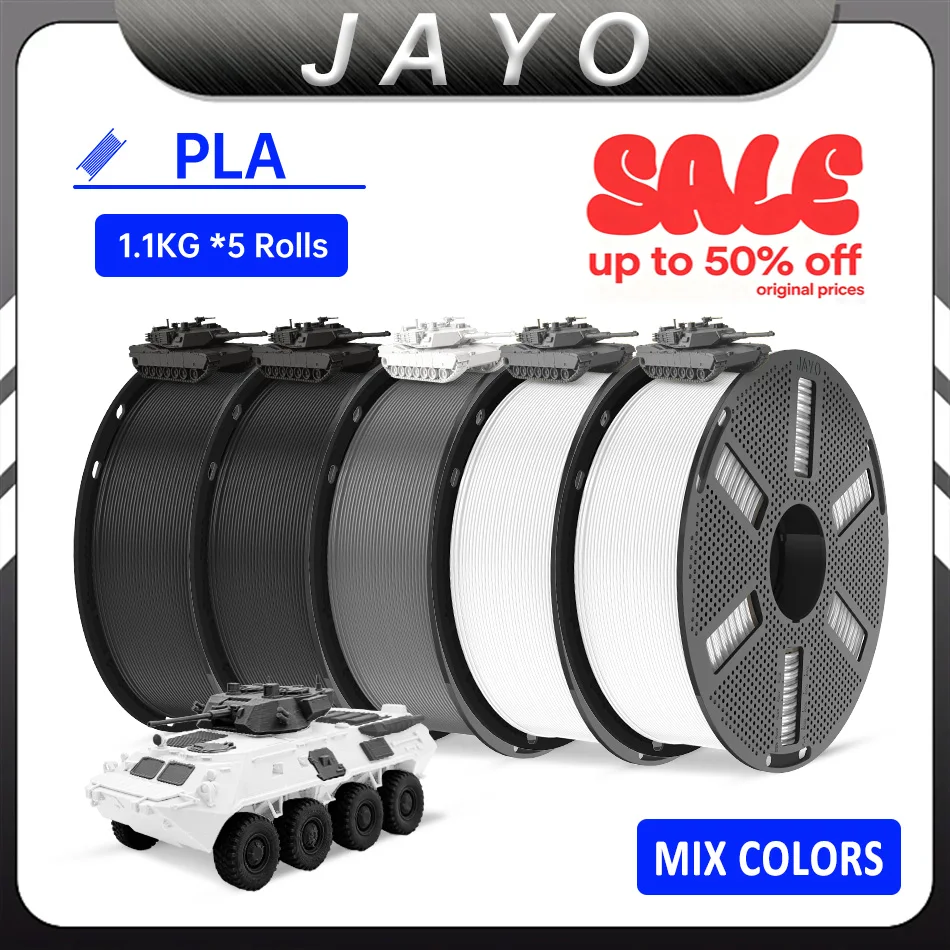 Фото Филамент JAYO PLA для 3D-принтеров, 1.75 мм, 5 катушек, для FDM-печати, цветной материал для 3D-печати, 1.1 кг/катушка №1